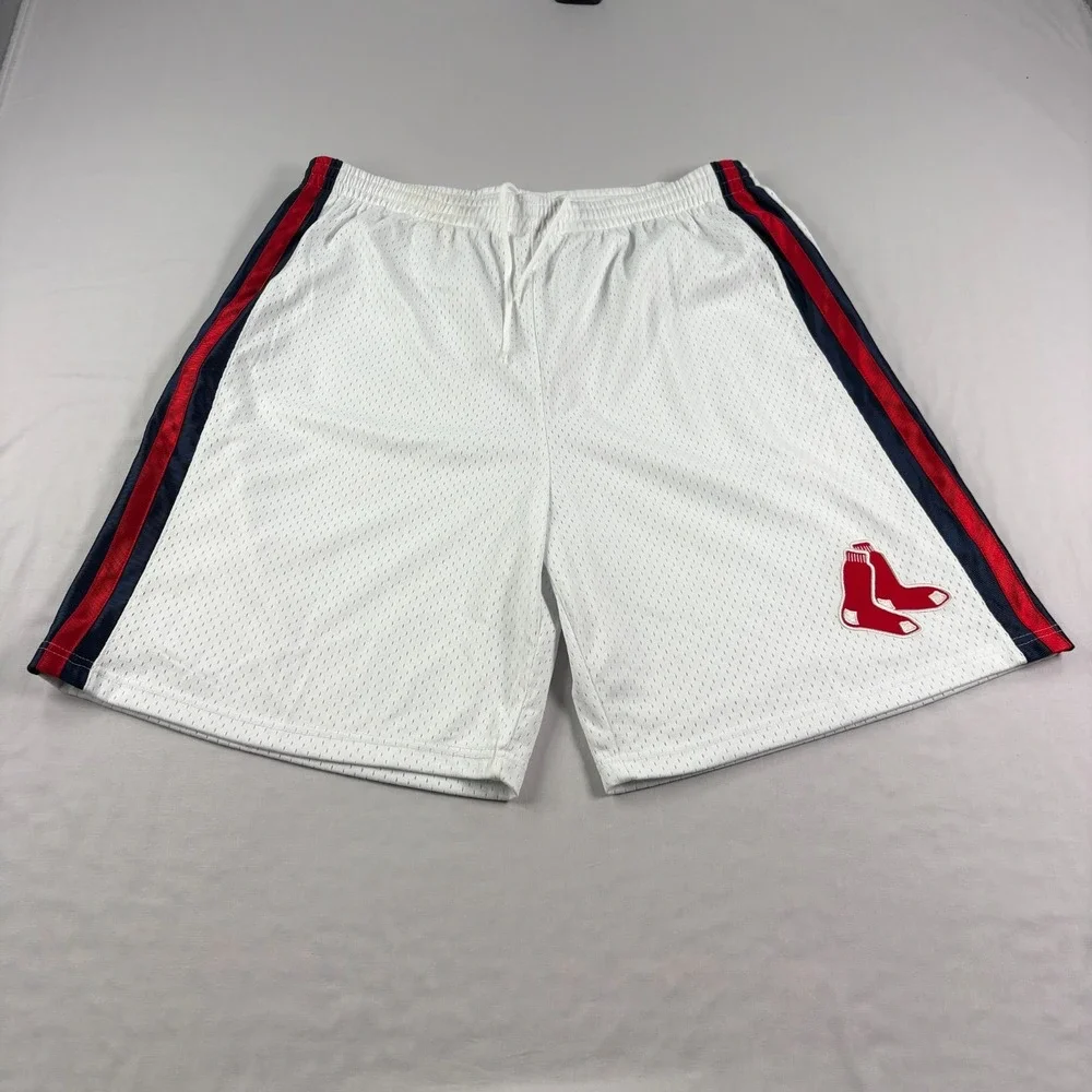 Vintage Boston Red Sox Shorts Mens XL White Athletic Gym Stretch‎ 90s MLB